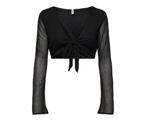 Onlasta Life L/S Tie Top Wvn, Nero, M