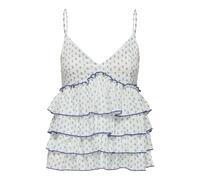 Onldory Life Strap Layered Top Wvn, Bianco, M