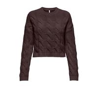 Onlelly Life LS Cabel O-Neck CC Knt, Cioccolato decadente, L