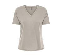 Onlfree Life S/S Stitch V-Neck Top Jrs, Pumice Stone., L