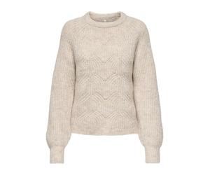 Onlgila Life LS Structure O-Neck BF Knt, Bianco e Grigio, M