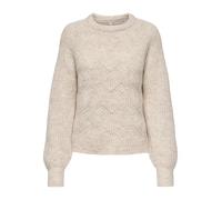 Onlgila Life LS Structure O-Neck BF Knt, Bianco e Grigio, S