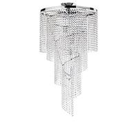 ONLI 4892/SG Lampadario/Plafoniera da Soffitto Cascata di Cristalli e Montatura in Metallo, Cromato