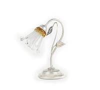 Onli 4998/L Lampada da Tavolo, Bianco/Argento/Oro, metallo;vetro