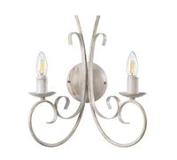 ONLI Applique 2 luci in Metallo Bianco Invecchiato