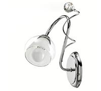 ONLI Applique Lampada da Parete Moderna in Metallo Cromato e Cristallo