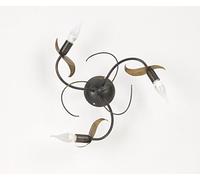 Onli Bugia Plafoniera 3 Luci E14, Marrone/Oro