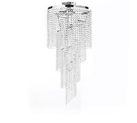 ONLI Elica Lampadario/Plafoniera da Soffitto Cascata di Cristalli e Montatura in Metallo, Cromato