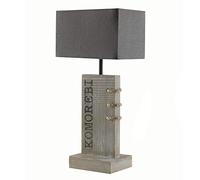 Onli Komorebi Lampada da Tavolo in Legno con Paralume E14, Grigio, 22 x 16 X h 48, legno;stoffa