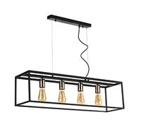 ONLI Lampada a Sospensione a 4 luci, Nero, Oro