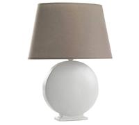 ONLI Lampada da Tavolo in Ceramica Bianca con Paralume Tortora