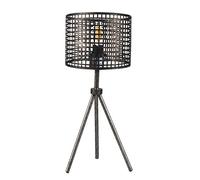 ONLI Lampada da Tavolo treppiede Stile Industrial in Metallo Traforato, Nero
