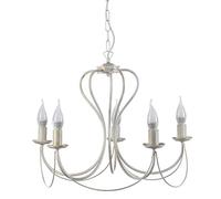 ONLI Lampadario 5 luci in Metallo Avorio spennellato Oro