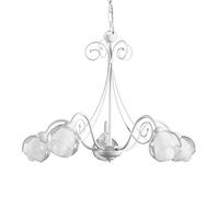 ONLI Lampadario 5 Luci in Metallo Bianco Lucido con Vet