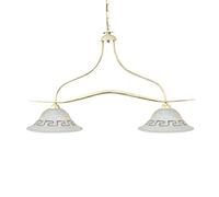 ONLI - Lampadario Biliardo 2 Luci in Metallo, Avorio,