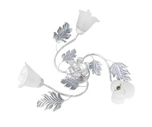 ONLI Marilena - Plafoniera 3 Luci, Metallo, Bianco Argento, Romantico, metallo;vetro