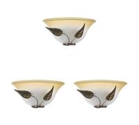 ONLI Mira - Applique in Vetro color Avorio sfumato Ambra e struttura in metallo Marrone spennelato Oro (Confezione da 3)