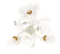 Onli Lancia Plafoniera 3 Luci, Bianco/Argento/Oro, metallo;vetro