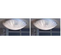 ONLI - Plafoniera Crux. Luce da soffitto o parete in vetro. 1 luce con attacco E27. Stile moderno semplice ed elegante. Design made in italy e garanzia italiana 24mesi. (diam. 30 cm) (Confezione da 2)