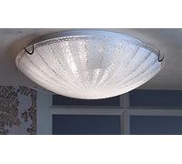 ONLI Lampadario Crux Plafoniera E27, Vetro Bianco, diametro 30 cm. Stile moderno per camera, soggiorno, bagno