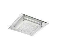 ONLI Plafoniera LED Integrato 18W 4000K Moderna con Base a Specchio, Vetro e Cristalli, Cromato, vetro;specchio;metallo;cristallo
