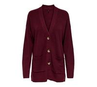 ONLY Onlibi LS Rib Loose Cardigan CC Knt, Cabernet, L Donna