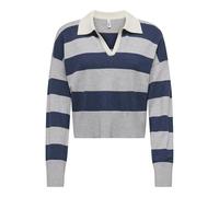 Onlibi LS Stripe Polo Maglione CC Knt, Baby's Breath, M
