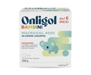 Onligol Bambini - Trattamento per la Stitichezza nei Bambini dai 6 mesi in su, a Base di Macrogol 4000, insapore - Flacone da 200g con cucchiaino dosatore