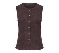 Only - Gilet in seersucker marrone in coordinato 34