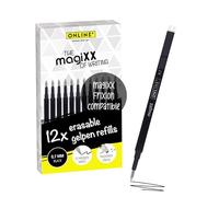 Online 12x ricariche cancellabili I Compatibile con Pilot Frixion, magiXX I Nero 0,7 I Ricambio per penna gel cancellabile I Ricariche per penne roller gel con inchiostro cancellabile