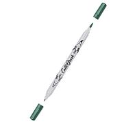 Online 19086/6 - Pennello per calligrafia con punta doppia, 1 pezzo, colore: Verde metallizzato