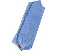 Online Astuccio di alta qualità in velluto a coste blu, elegante astuccio per ragazzi e ragazze, con pratica chiusura lampo, 1 scomparto ideale per scuola, università e ufficio