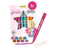 ONLINE Barbie - 8 pennarelli glitterati, con elevata opacità e molte particelle di brillantini, lavabili, per bambini, per il fai da te e la pittura