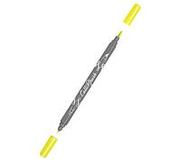 Online Calli.Brush Pen con punta doppia, pennello e calligrafia, penna per lettering manuale in diversi colori, penne colorate per calligrafia, acquerello, colore: giallo fluo