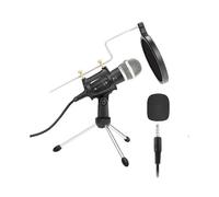 Online Class Mic Stand Set Recording Microphone Household Mic Black 14X4CM Live Streaming Heart-Shaped Pointing 1Set