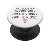 Online Dating Anniversary Dating App Funny His Her Couples PopSockets PopGrip Adesivo