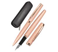 Online Eleganza Diamond - Set da scrittura con penna a sfera in oro rosa, include penna a sfera, custodia in vera pelle, 3 pezzi, in confezione regalo