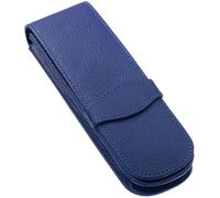 Online - Funda de piel para 2 bolígrafos, color azul
