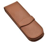 Online - Funda de piel para 2 bolígrafos, color marrón