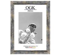 Online-GalleryKing OGK - Cornice portafoto quadrata in legno, 50 x 50 cm, colore blu, oro, argento, foto, poster, puzzle, galleria, cornice