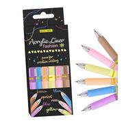 Online Matite acriliche Fashion, 6 pennarelli acrilici a base d'acqua, colori pastello, ad asciugatura rapida su legno e plastica, anche come pennarelli o pietre, pennarelli acrilici, elevata opacità