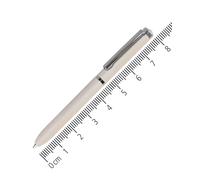 ONLINE Mini penna a sfera Pearl - Portamonete Kuli con meccanismo a rotazione e clip in metallo I 8 cm in miniatura con mina D1, colore inchiostro blu, elegante mini uli in beige per i viaggi