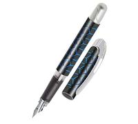 Online Penna a inchiostro College Black Style Blue│ Penna stilografica ergonomica per la scuola │ Penna media, parte soft grip │ per cartucce d'inchiostro standard │ ricaricabile │ ideale per bambini