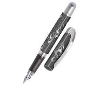 Online Penna a inchiostro College Silver Phoenix│ Penna stilografica ergonomica per la scuola │ piuma media, parte soft grip │ per cartucce d'inchiostro standard │ ricaricabile │ ideale per bambini