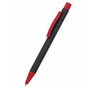 Online Penna a sfera Soft Metal in alluminio, penna a sfera sostituibile, inchiostro nero, resistente ai documenti, Black' n Red con Softtouch Feeling, clip in metallo rosso