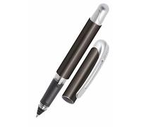 Online Penna roller College Metallic Black, per destrimani e mancini, impugnatura ergonomica, penna roller di alta qualità, cartucce standard, cartuccia combinata blu