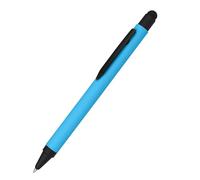 Penna a sfera in alluminio blu, penna a sfera in alluminio, penna a sfera sostituibile, inchiostro blu, con pennino capacitivo e pennino capacitivo