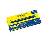 Online Schreibgeräte 17036/12 - Cartuchos combi para pluma estilográfica, color azul