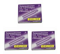 Online Schreibgeräte 17223/24, Cartucce ' inchiostro Standard, set da 6 pezzi, Viola (Confezione da 3)