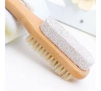 Onlineforu LTD Spazzola esfoliante per piedi con pietra pomice naturale, spazzola per il corpo in legno per esfoliare la pelle morta, per rimuovere calli e pelle dura, strumento per pedicure, doccia e